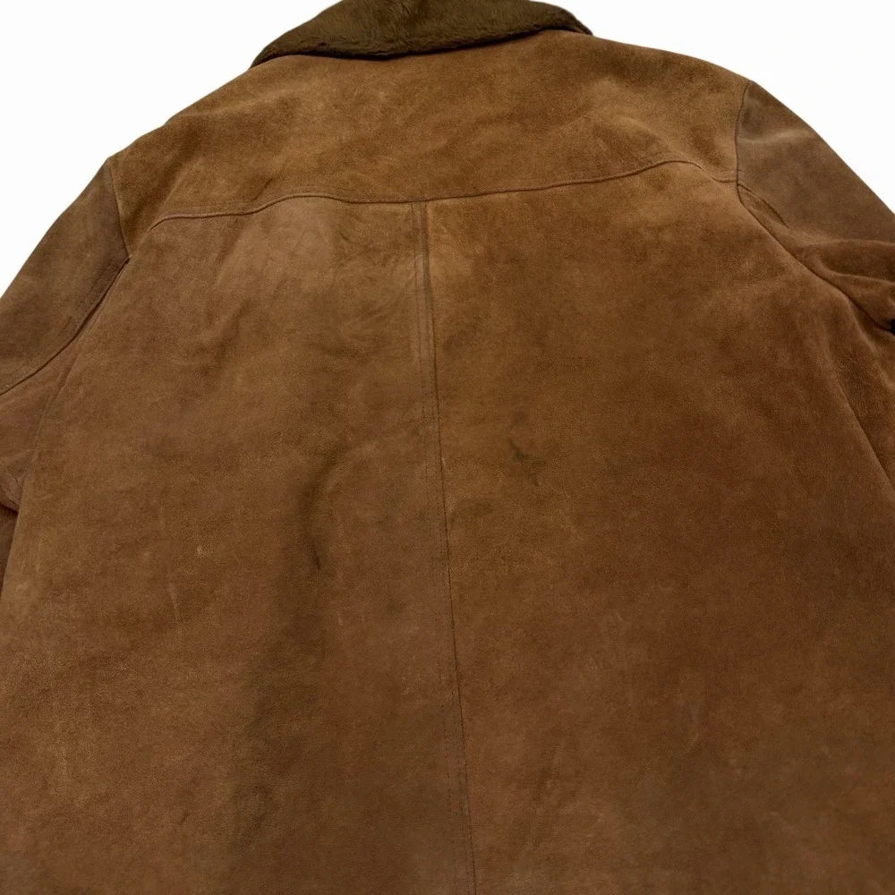 Vintage Silton California‎ Coat Suede Leather Jacket Fur Lined Men's Size 46